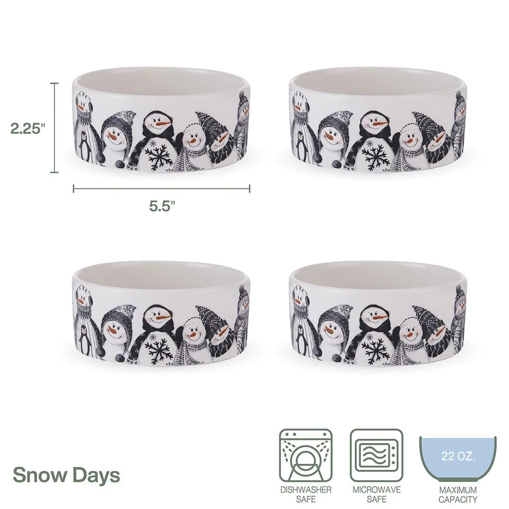 Fitz and Floyd Snow Days ciotole dessert set 4 pezzi 650 ml