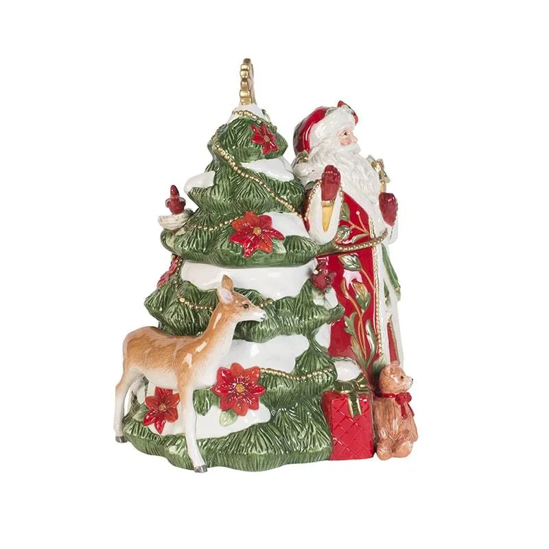 Fitz and Floyd Cardinal Christmas biscottiera Santa