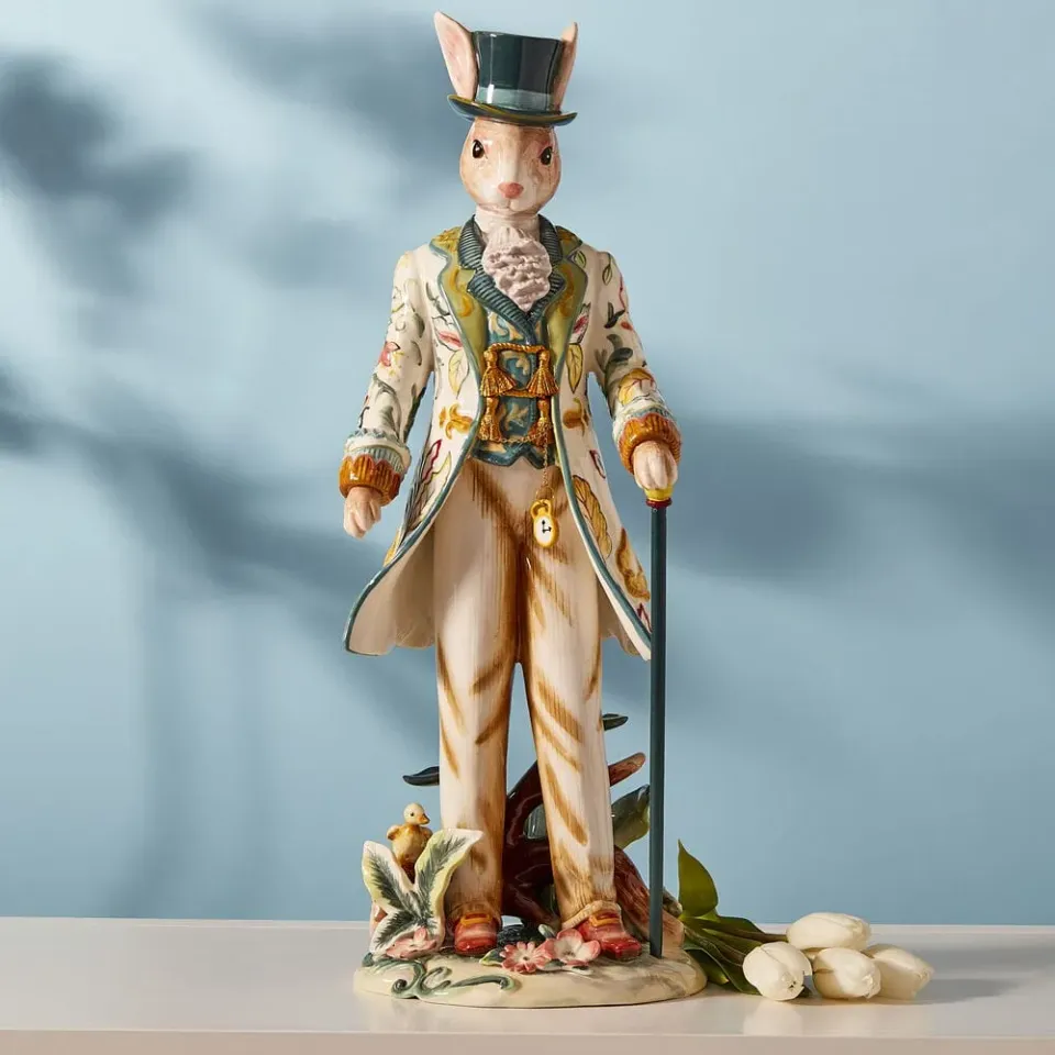 Fitz and Floyd Dapper Rabbits Coniglio Maschio 51 cm ceramica
