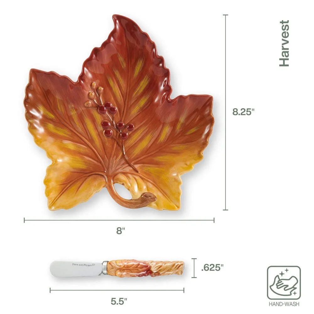 Fitz and Floyd Harvest piatto snack foglia con spargitore