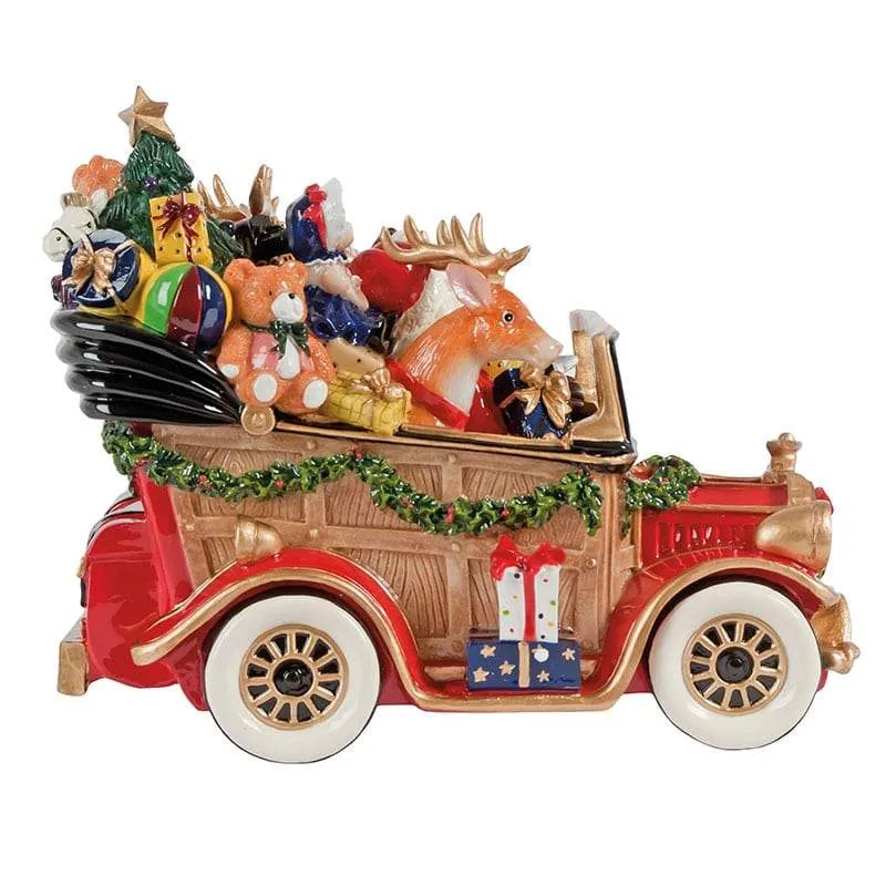 Fitz and Floyd Santa Classic Car carillon auto Babbo Natale 21 cm