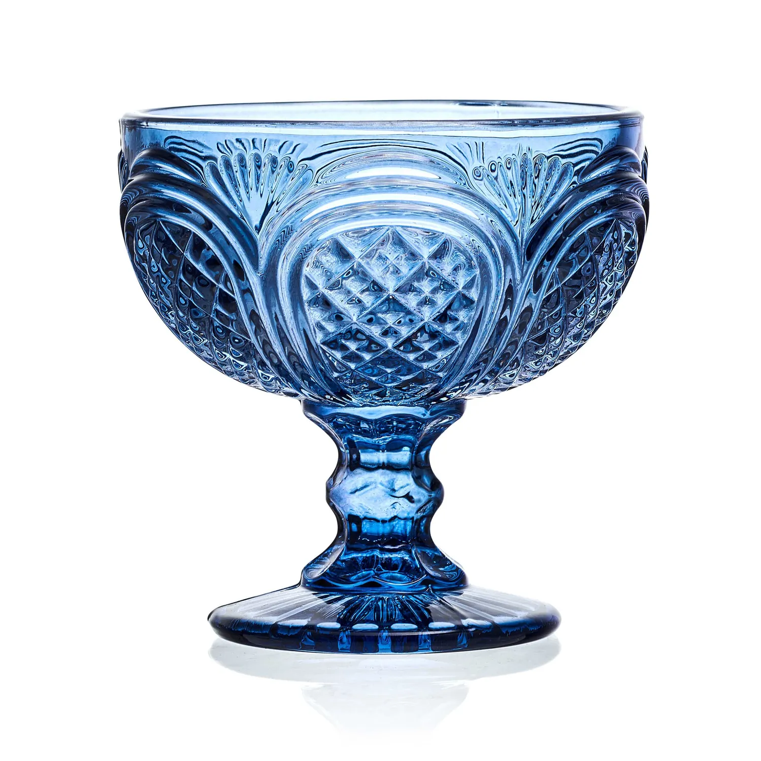 Fitz and Floyd Sicily Blue set 4 ciotole dessert in vetro blu