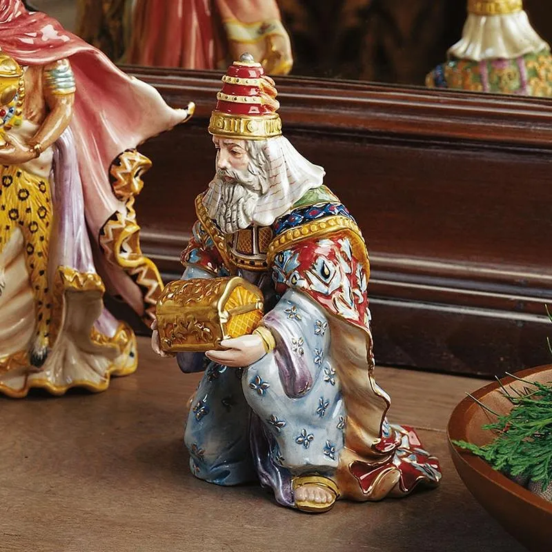 Fitz and Floyd Nativity Re Mago statuina presepe 19,5 cm dipinta a mano