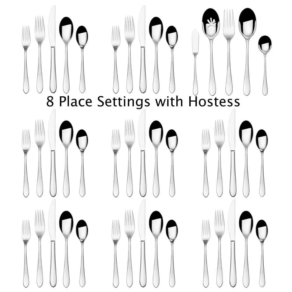 Fitz and Floyd Nevaeh Coupe set posate 45 pezzi acciaio