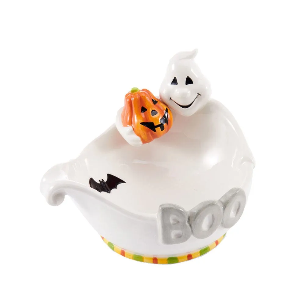 Fitz and Floyd Halloween Boo Ghost Ciotola Caramelle Terracotta