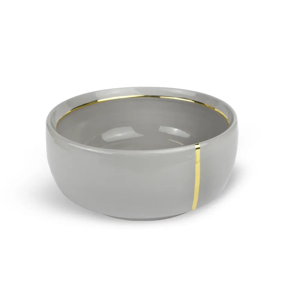 400 Gon Grey Gold piatto ceramica grigio oro artigianale