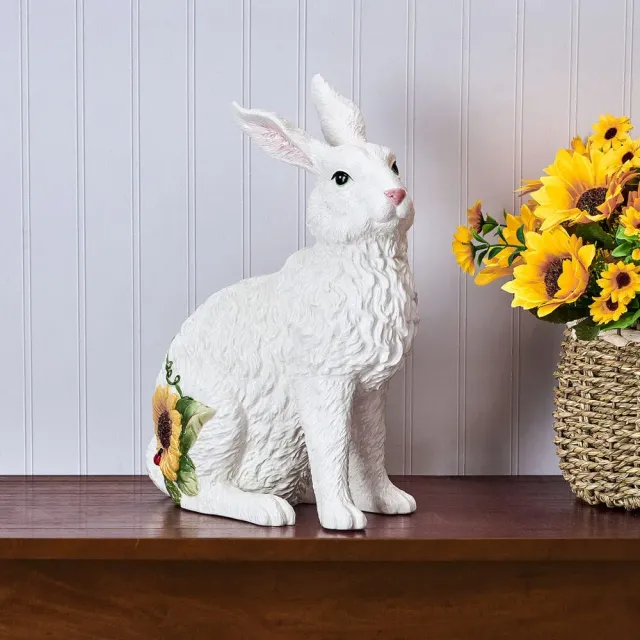 Fitz and Floyd Sunflower Sitting Rabbit statuetta coniglio 33 cm