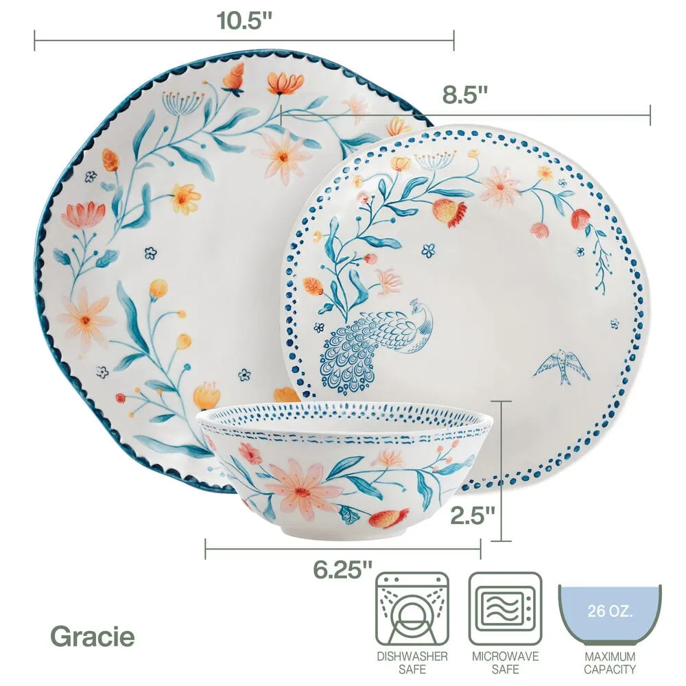 Fitz and Floyd Gracie servizio piatti 12 pezzi maiolica servizio 4