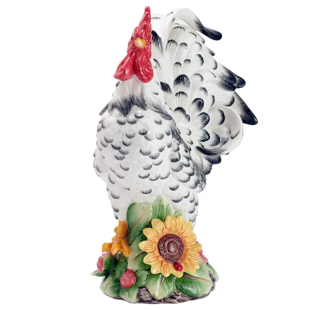 Fitz and Floyd Provence Sunflower statuetta gallo 46 cm terracotta