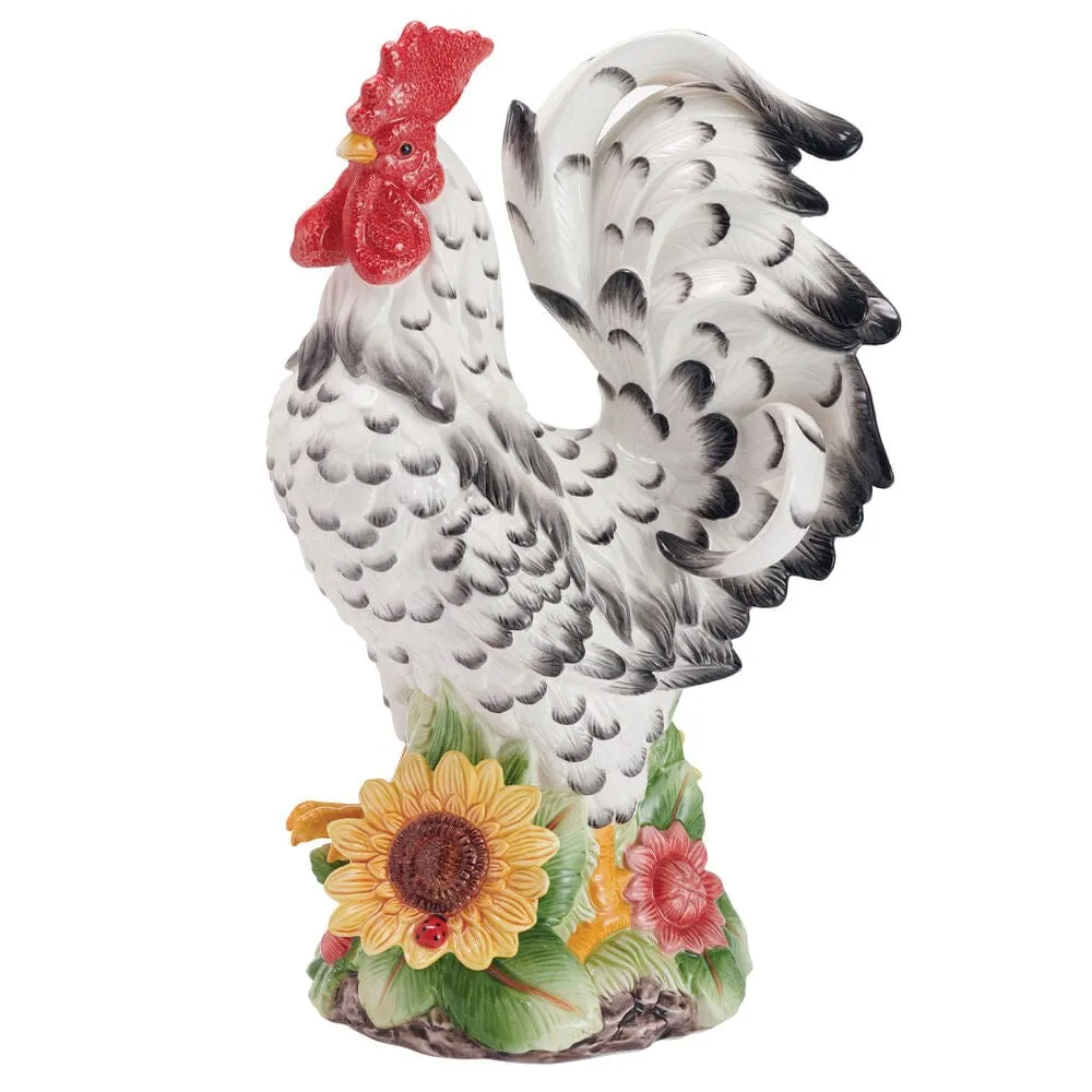 Fitz and Floyd Provence Sunflower statuetta gallo 46 cm terracotta