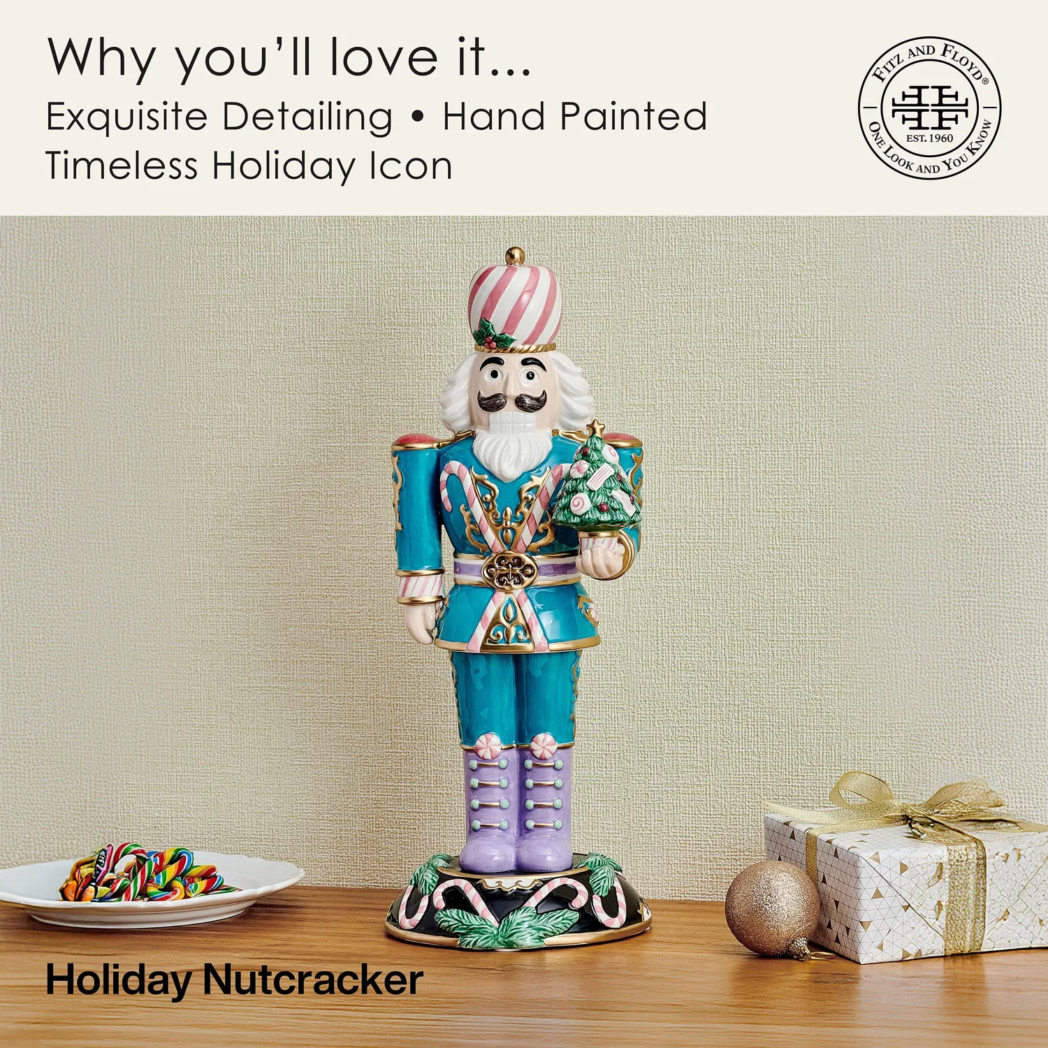 Fitz and Floyd Holiday Nutcracker Sugar Plum schiaccianoci 43 cm