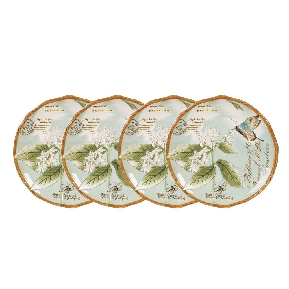 Fitz and Floyd Toulouse Set 4 Piatti Insalata Verdi Stoneware