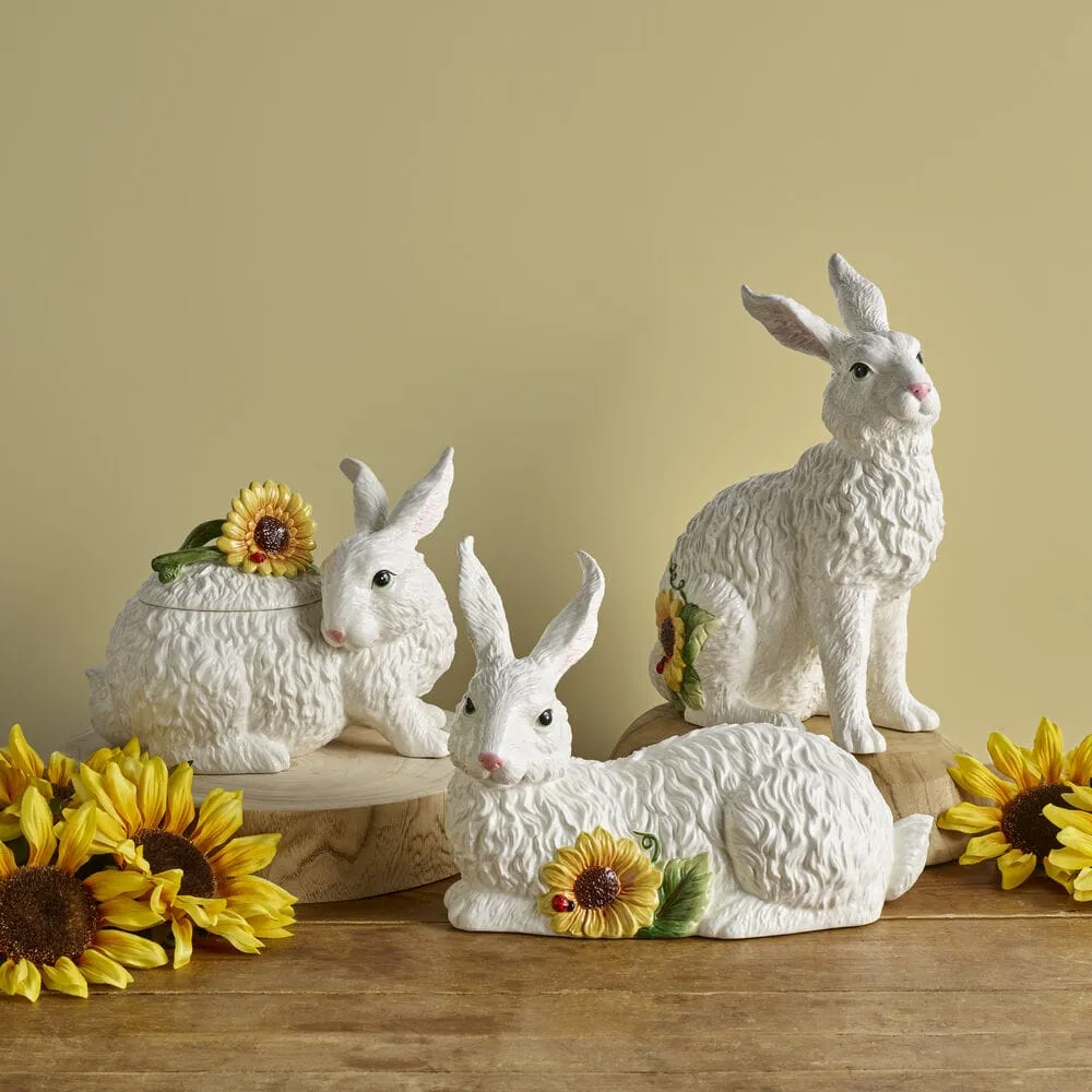 Fitz and Floyd Sunflower Rabbit biscottiera coniglio terracotta