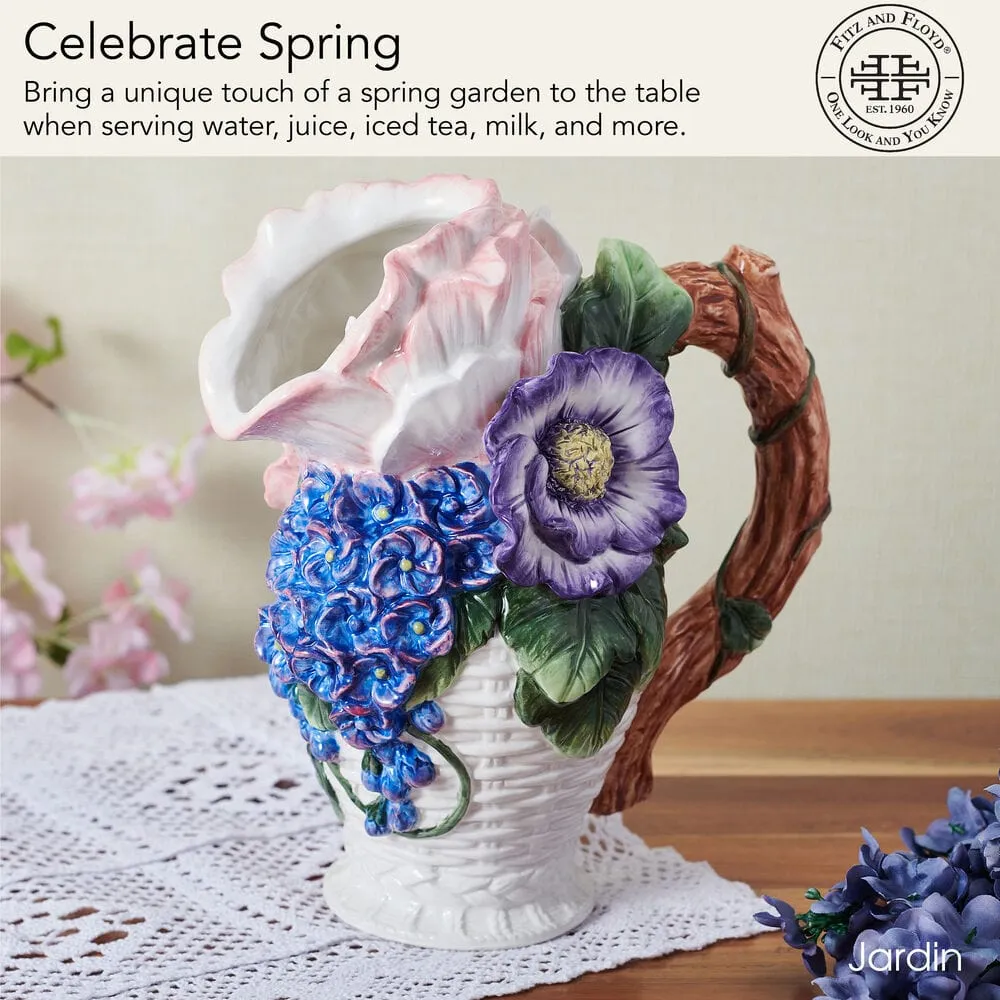 Fitz and Floyd Jardin brocca vaso bouquet floreale