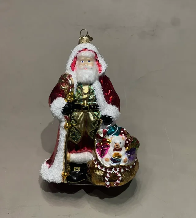 Ludell Santa con Doni decorazione natalizia vetro decorato a mano