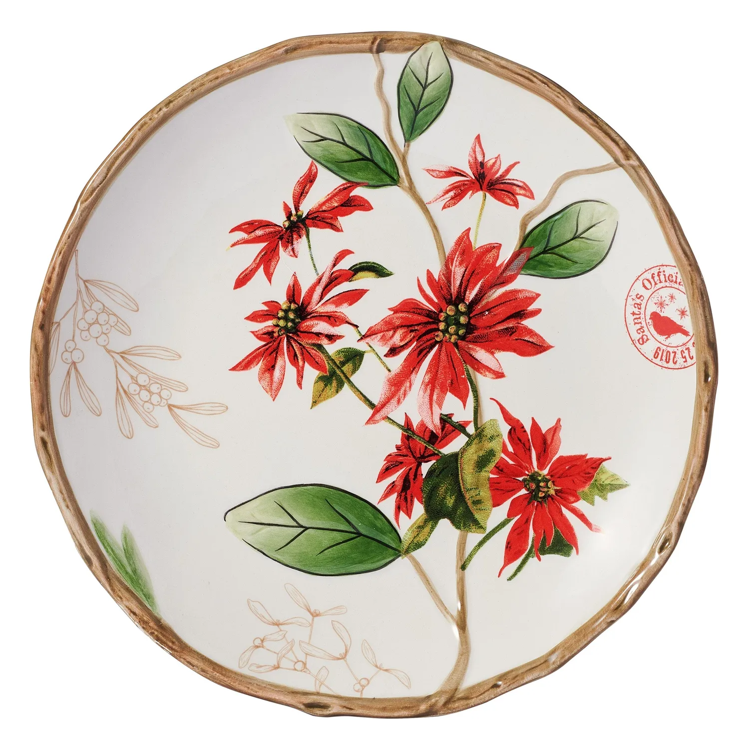 Fitz and Floyd Poinsettia Holiday servizio piatti 12 pezzi rosso per 4