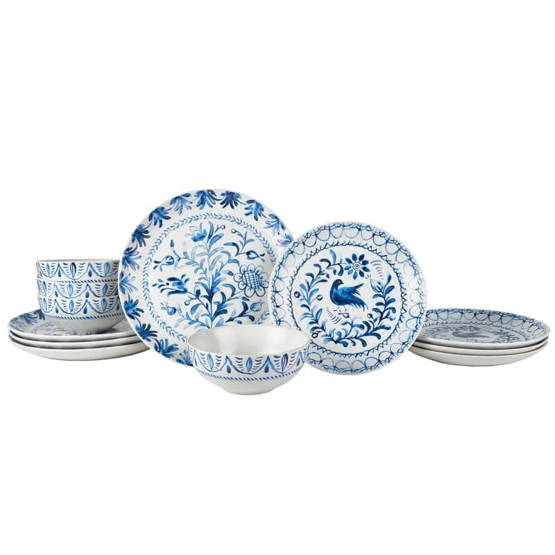 Fitz and Floyd Sicily Blue servizio piatti 12 pz stoneware blu