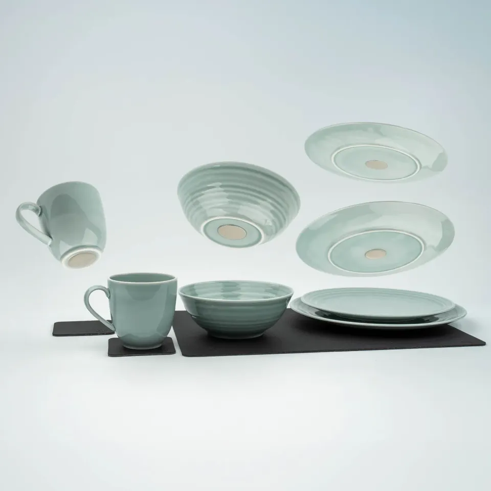 Silwy Ciano set stoviglie magnetiche porcellana 8 pezzi ciano