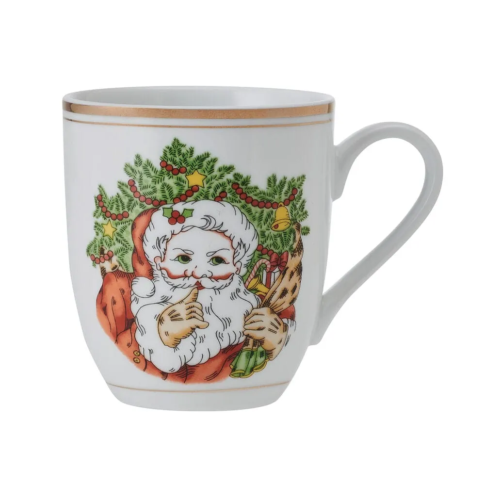 Fitz and Floyd St. Nicholas Gold servizio piatti 16 pz porcellana