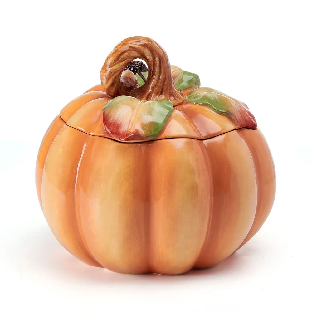 Fitz and Floyd Harvest Halloween biscottiera zucca terracotta