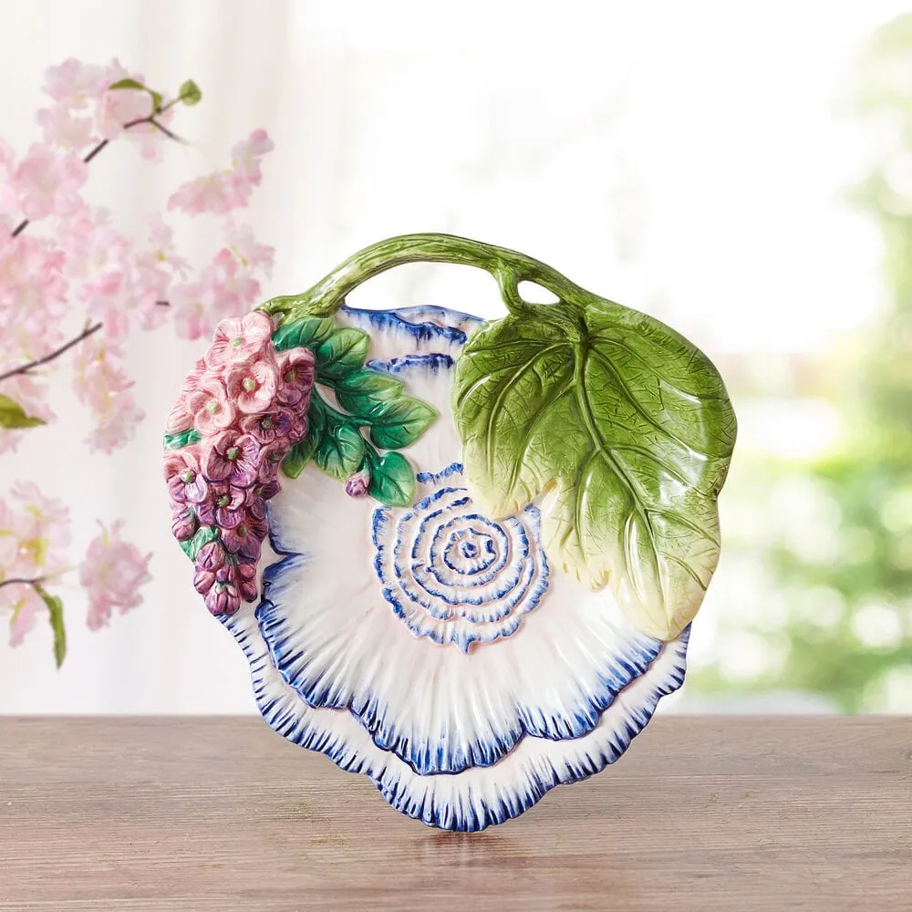 Fitz and Floyd Jardin Accent piattino dessert fiore terracotta