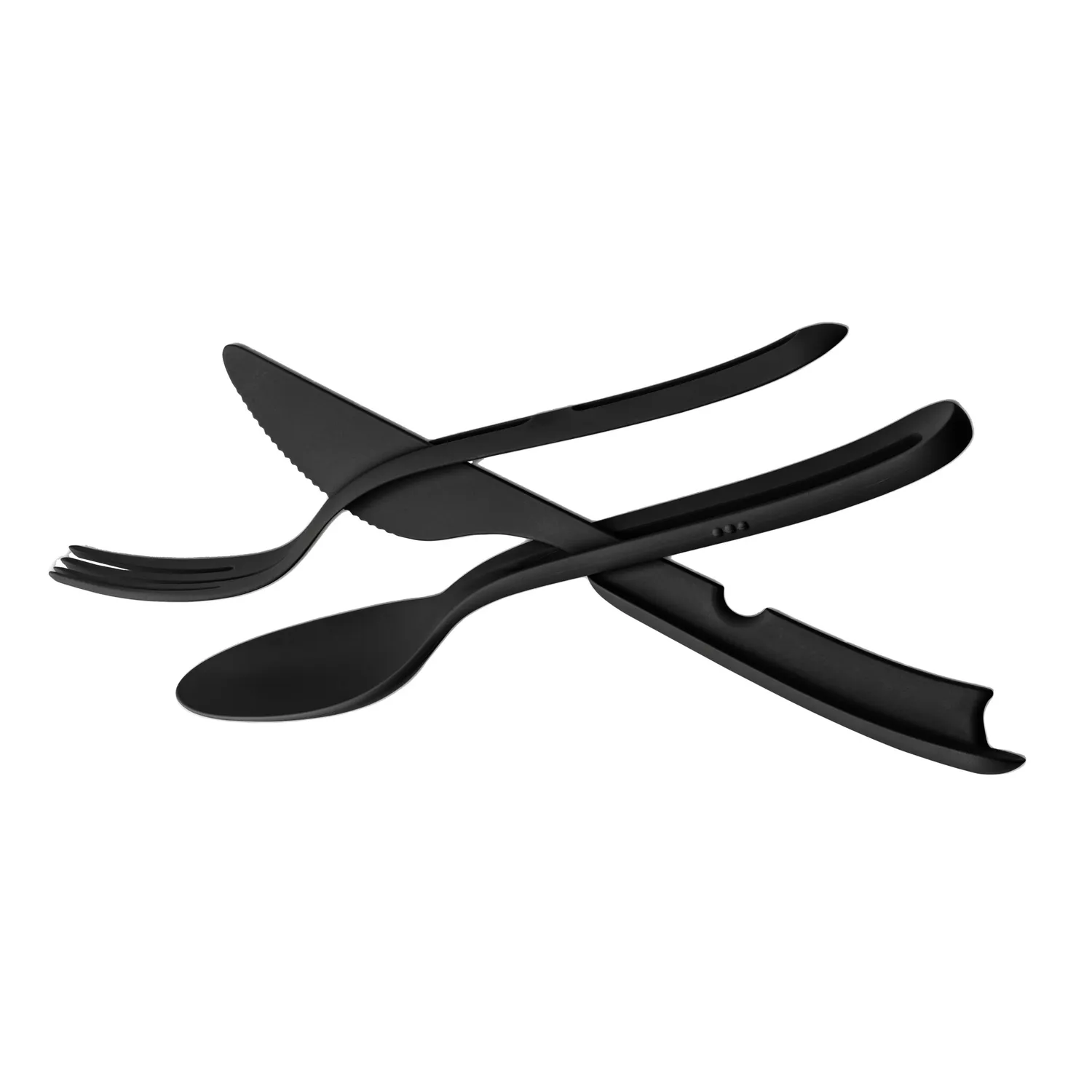 Silwy Tricky Black set posate 3 pezzi plastica