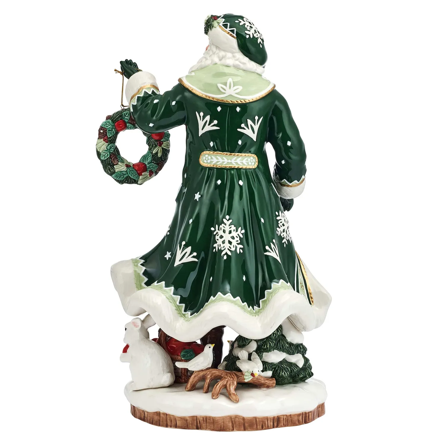 Fitz and Floyd Winter Frost Santa statuina Babbo Natale 18 IN
