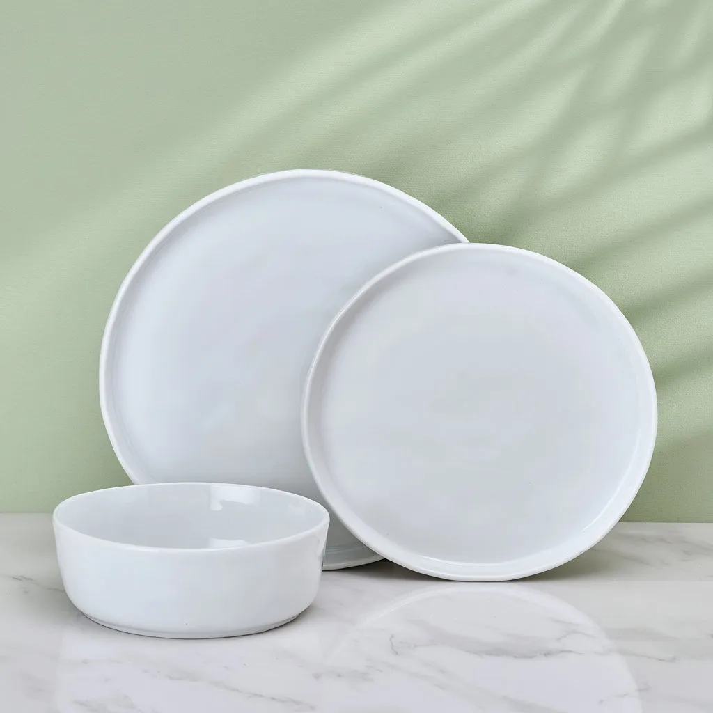 Fitz and Floyd Everyday White Organic High Wall servizio piatti 12 pezzi bianco