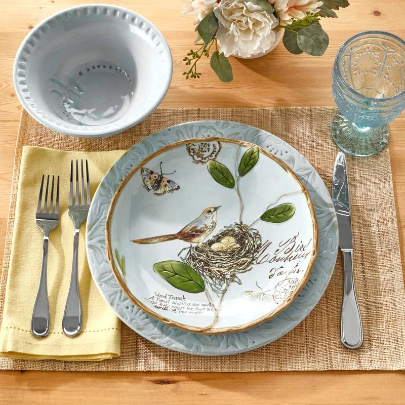Fitz and Floyd Toulouse Blue servizio piatti 12 pezzi stoneware