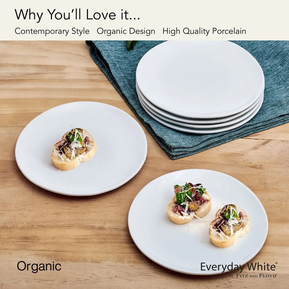 Fitz and Floyd Everyday White set 6 piattini porcellana