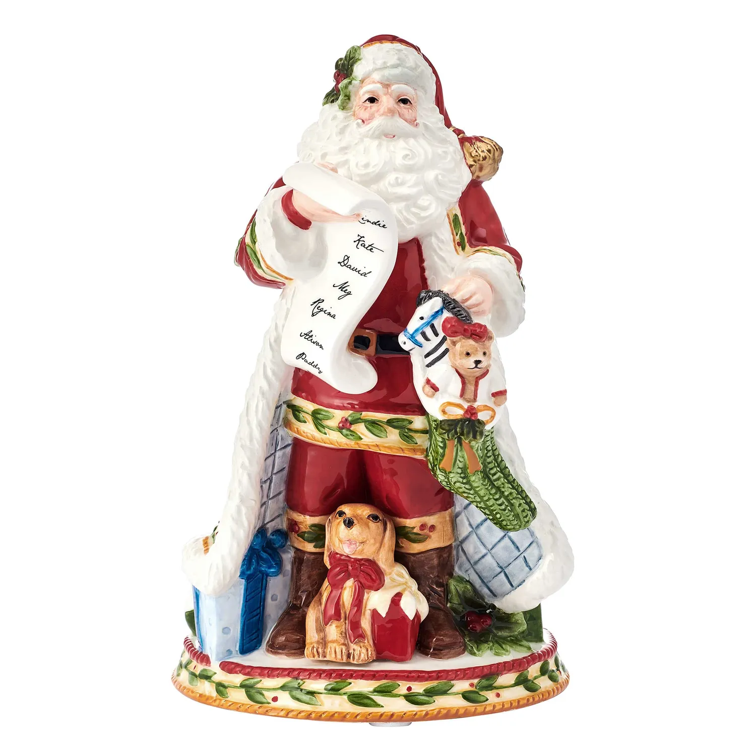 Fitz and Floyd Santa's Gift Musical Figurine statuina musicale 23,5 cm