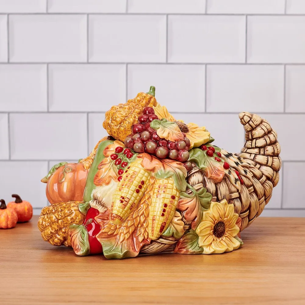 Fitz and Floyd Harvest Fall Cornucopia biscottiera terraglia 30 cm