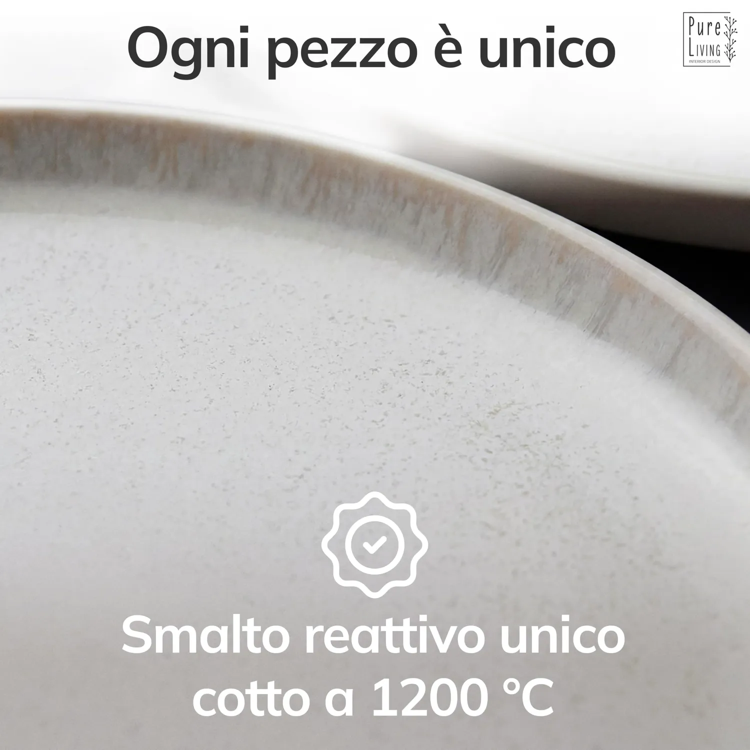 Pure Living Ibiza piatti fondi 6 pezzi turchese gres