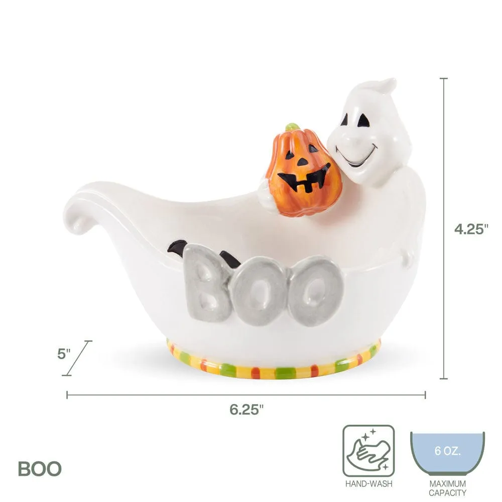 Fitz and Floyd Halloween Boo Ghost Ciotola Caramelle Terracotta