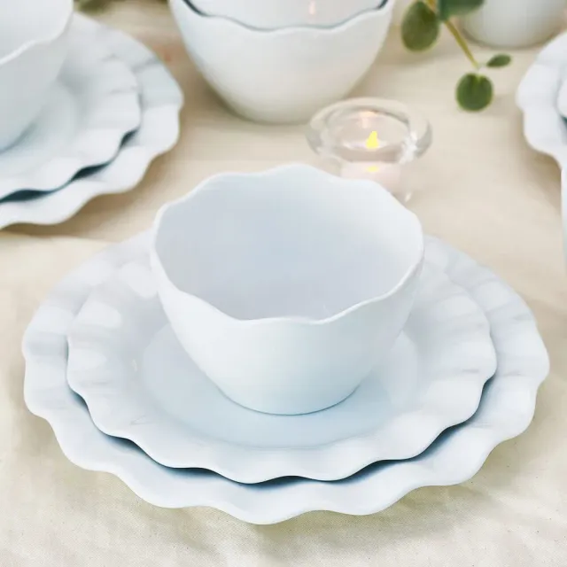 Fitz and Floyd Everyday White Scalloped servizio piatti 12 pezzi bianco