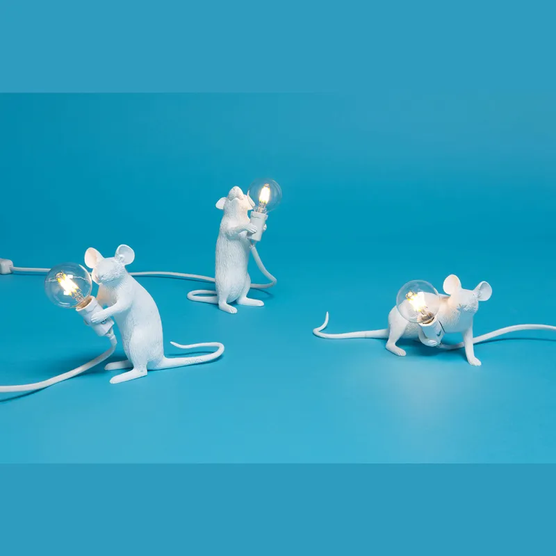 Seletti Mouse Lamp in piedi lampada bianca resina