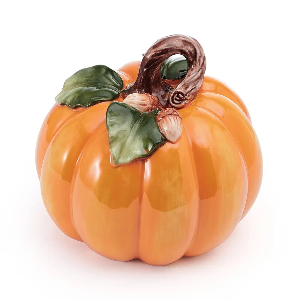 Fitz and Floyd Harvest Acorn Pumpkin statuetta zucca terracotta