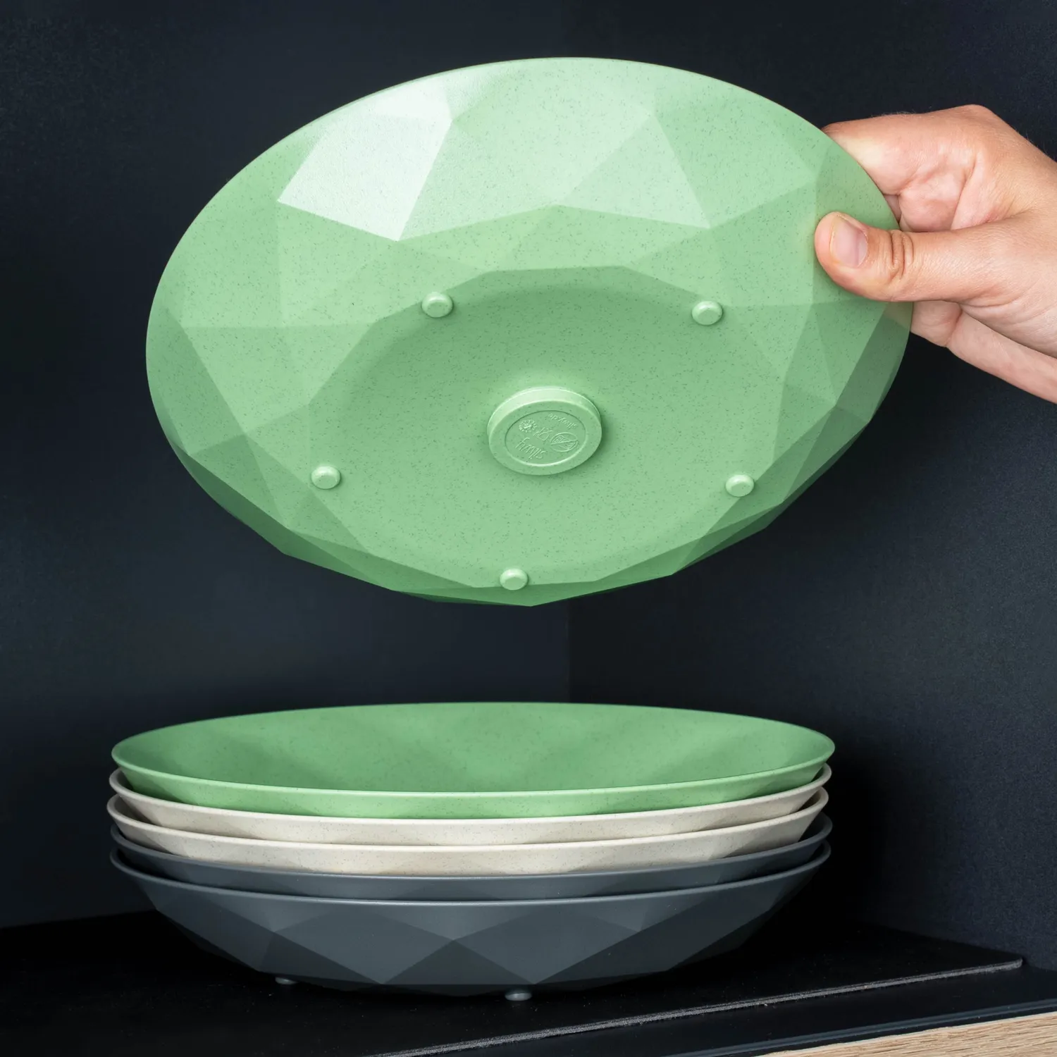 Silwy Piatto Magnetico Verde 24 cm in Plastica Antiscivolo