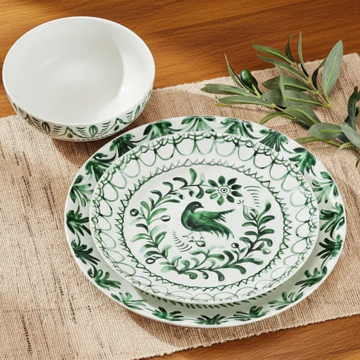 Fitz and Floyd Sicily Green servizio piatti 12 pezzi stoneware