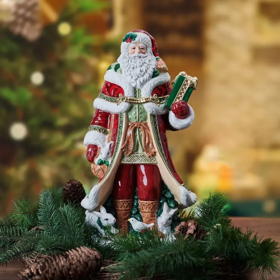 Fitz and Floyd Telluride Studio Santa Statuetta 13 IN Rossa