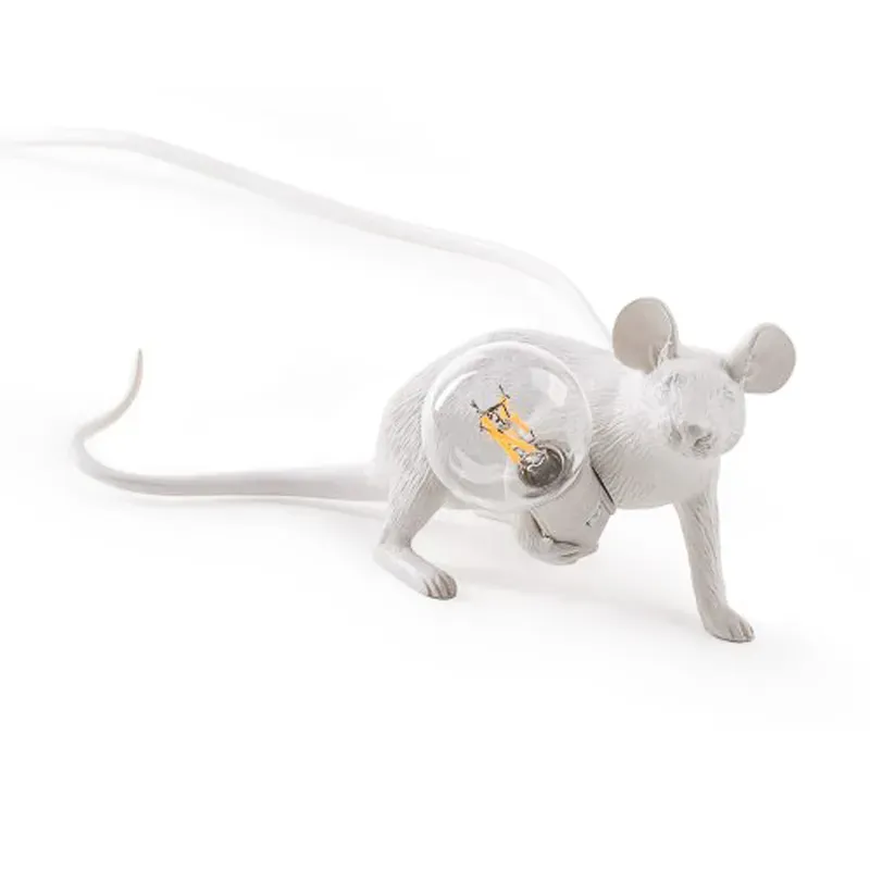 Seletti Mouse Lamp Steso lampada resina bianca