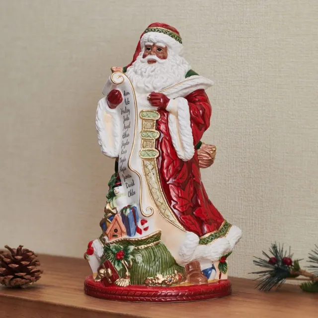 Fitz and Floyd Holiday Home Studio Santa statuetta 33 cm maiolica