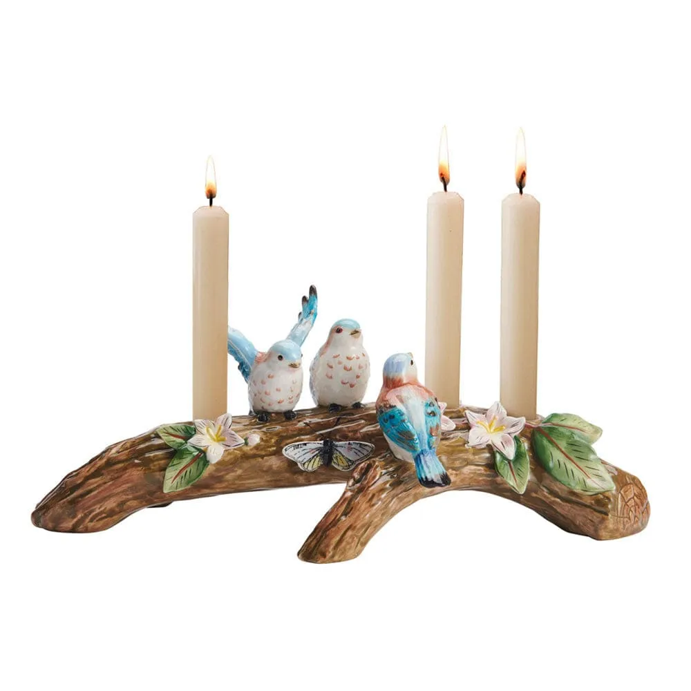 Fitz and Floyd Toulouse Bird portacandele 3 posti ceramica