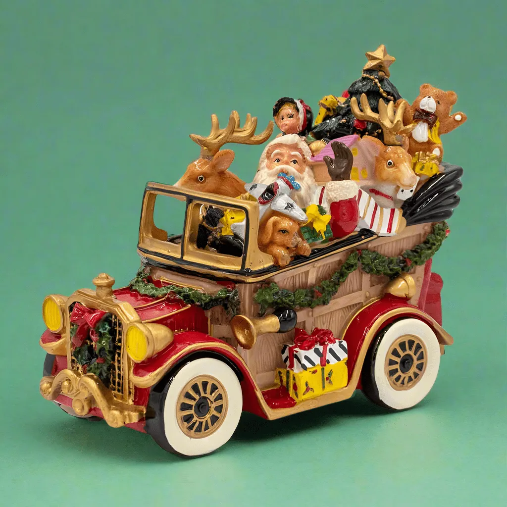 Fitz and Floyd Santa Classic Car carillon auto Babbo Natale 21 cm