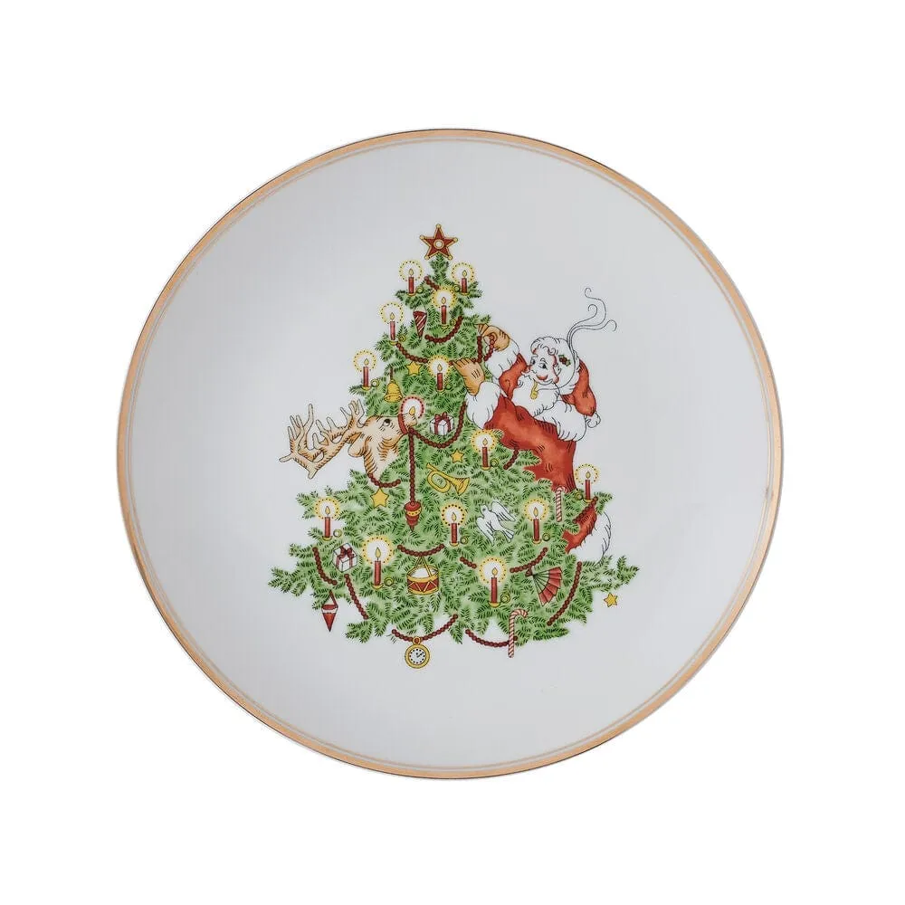 Fitz and Floyd St. Nicholas Gold servizio piatti 16 pz porcellana