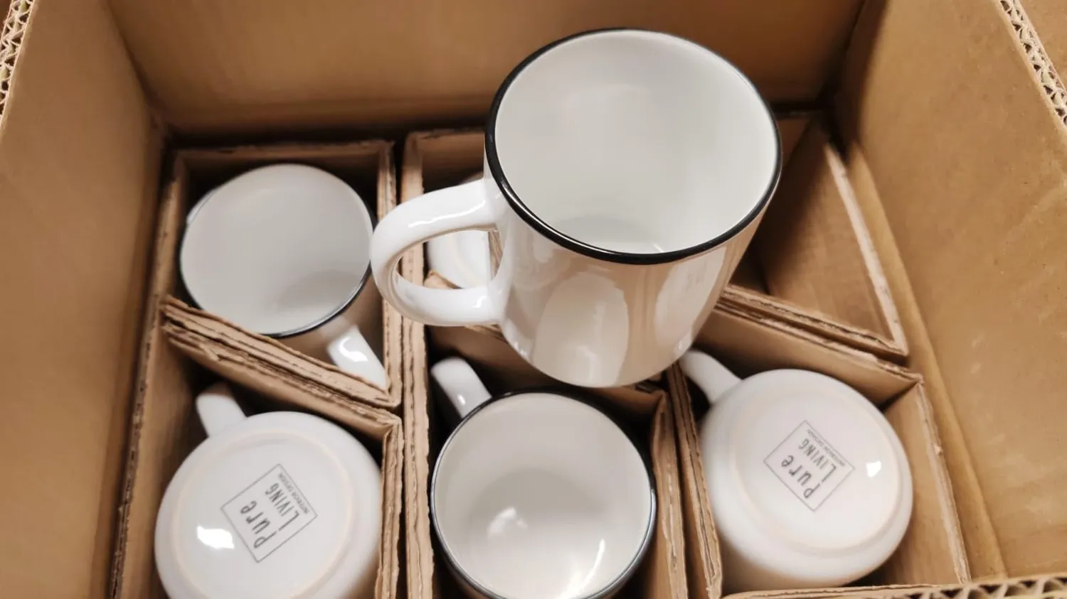 Pure Living Scandi set 6 tazzine caffè bianche porcellana