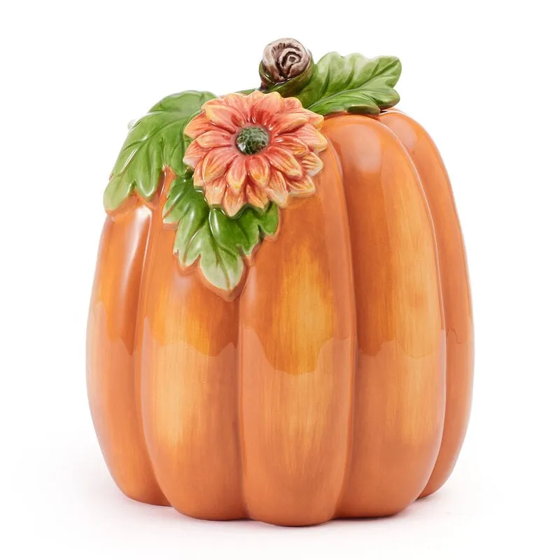 Fitz and Floyd Harvest Halloween statuine zucche set 3 pezzi terracotta