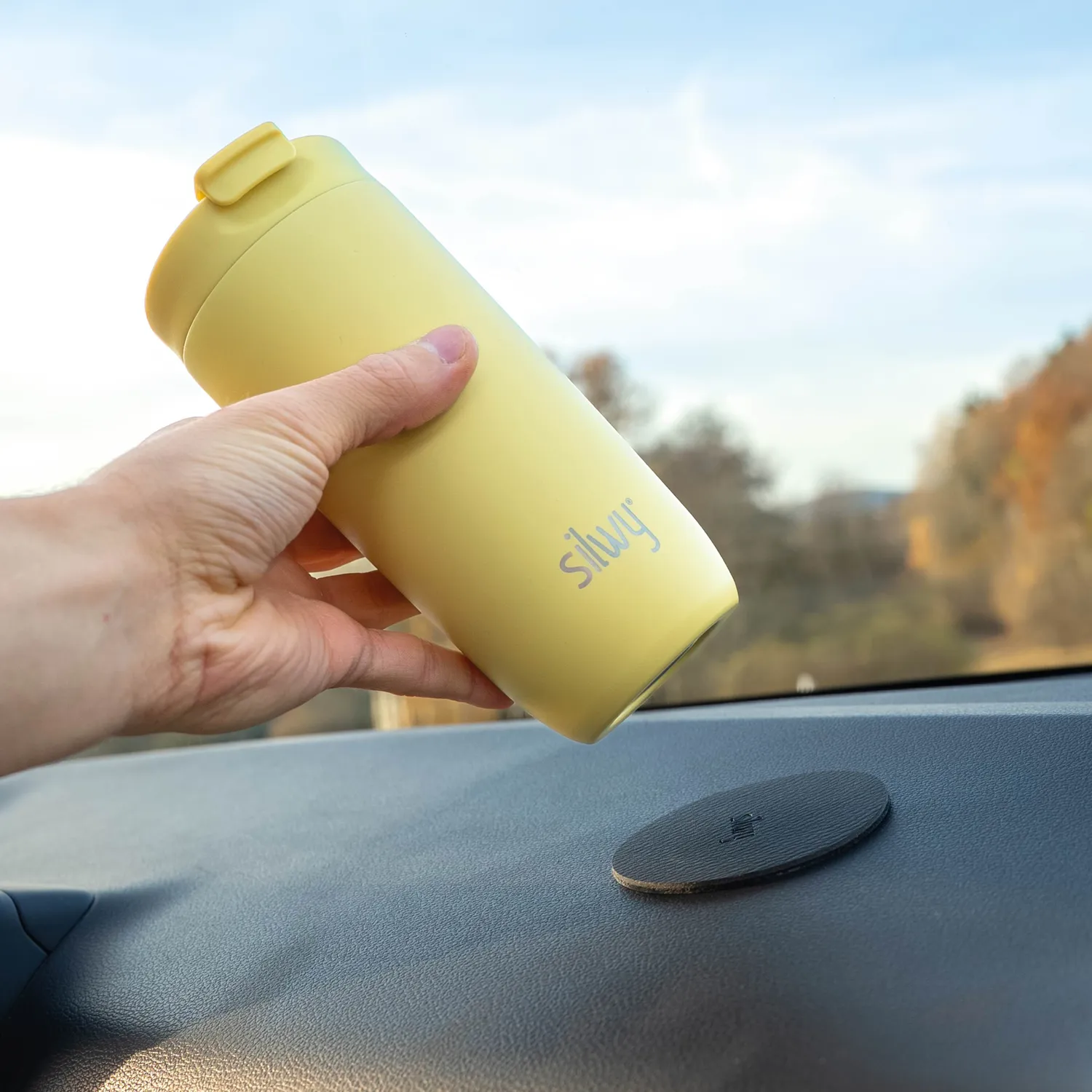 Silwy Limone Tazza Termica Magnetica Antigraffio da Viaggio