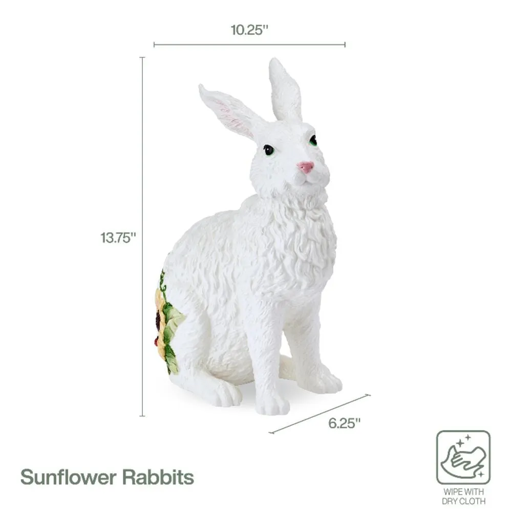 Fitz and Floyd Sunflower Sitting Rabbit statuetta coniglio 33 cm