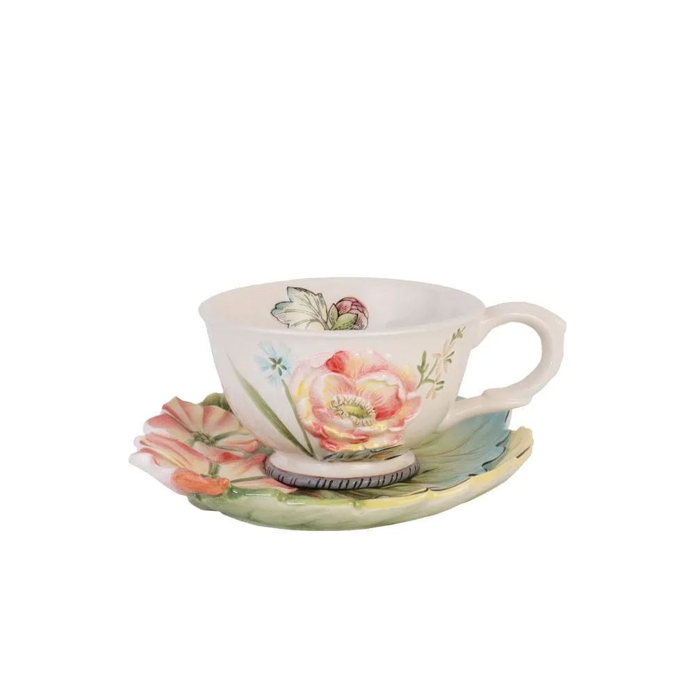 Fitz and Floyd English Garden set 2 tazzine da te con piattino